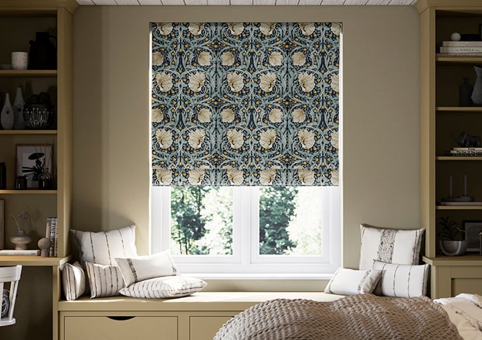 William Morris At Home Pimpernel Velvet, Indigo - Twist&Fit Roman Blind - Image 3